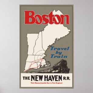 Boston Vintage Reiseplakat Poster