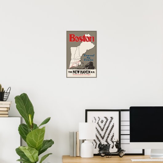 Boston Vintage Travel Poster (Heimbüro)