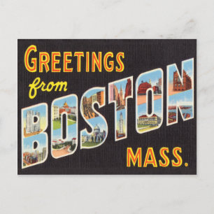 Boston Vintage Travel Postkarte Zurück