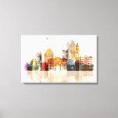 Boston Watercolor skyline art Leinwanddruck (Vorderseite)