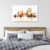 Boston Watercolor skyline art Leinwanddruck (Insitu (Schlafzimmer))