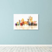 Boston Watercolor skyline art Leinwanddruck (Insitu (Holzboden))