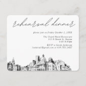 Boston Wedding Elegante Sketch Probe Dinner Begleitkarte (Vorderseite)