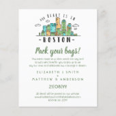 BOSTON Wedding Handgezeichnete Skyline Moderne Ein (Vorderseite)