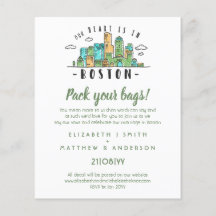 BOSTON Wedding Handgezeichnete Skyline Moderne Ein