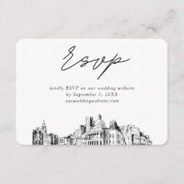 Boston Wedding Minimalistisch Sketch UAWG Begleitkarte