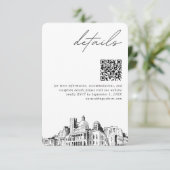 Boston Wedding Modern Details QR Code Begleitkarte (Stehend Vorderseite)