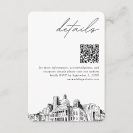 Boston Wedding Modern Details QR Code Begleitkarte