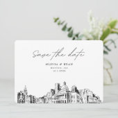 Boston Wedding Modern Save the Date Einladung (Stehend Vorderseite)