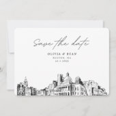Boston Wedding Modern Save the Date Einladung (Vorderseite)