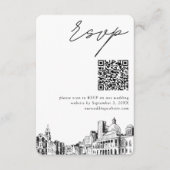 Boston Wedding Modern UAWG QR Code Begleitkarte (Vorderseite)