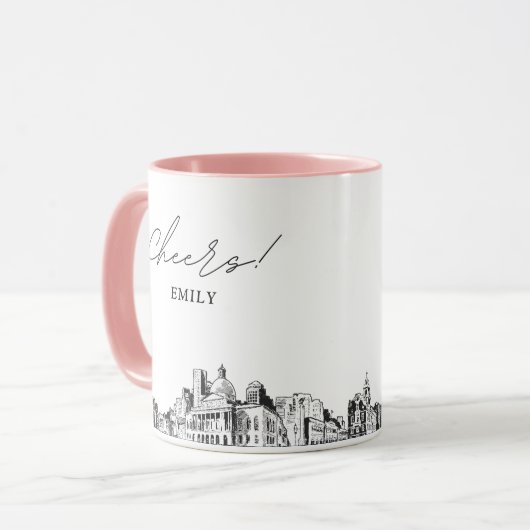 Boston Wedding Personalisiert Coffee Tasse (Vorderseite Links)