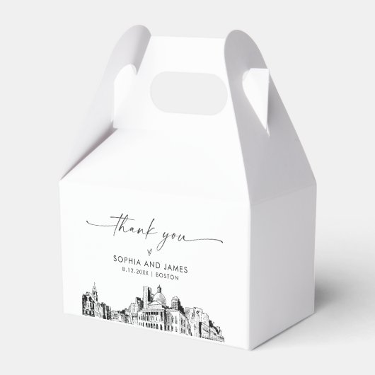 Boston Wedding Personalisiert Favor Box Geschenkschachtel (Rückseite)