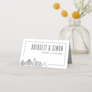 Boston Wedding   Platzieren Sie die Tabellennamen- Platzkarte