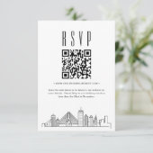 Boston Wedding QR Code UAWG Einladung (Stehend Vorderseite)