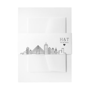 Boston Wedding Stilisierte Skyline Monogram Einladungsbanderole