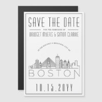 Boston Wedding | Stilisierte Skyline Save the Date