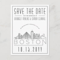 Boston Wedding | Stilisierte Skyline Save the Date