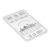 Boston Wedding Stylized Skyline Save the Date