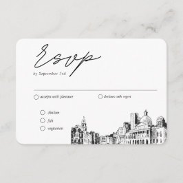 Boston Wedding Traditional UAWG Meal Option Begleitkarte