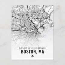 Boston Wedding Weekend Details Buchungskarte
