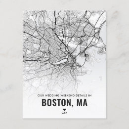 Boston Wedding Weekend Details Buchungskarte Begleitkarte