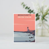 Boston willkommen bei Massachusetts Vintage Travel Postkarte (Stehend Vorderseite)