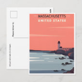 Boston willkommen bei Massachusetts Vintage Travel Postkarte (Vorne/Hinten)