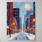 Boston Winter | Massachusetts City Watercolor Poster (Vorne)