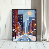 Boston Winter | Massachusetts City Watercolor Poster