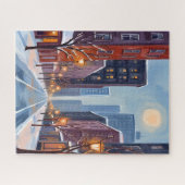 Boston Winter | Massachusetts City Watercolor Puzzle (Horizontal)