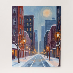 Boston Winter   Massachusetts Stadt Aquarell Puzzle