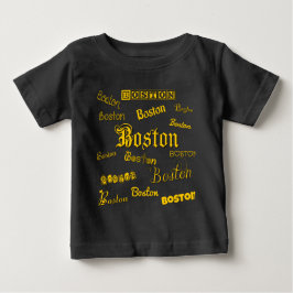 Boston Yellow Schriftartes Baby T-shirt