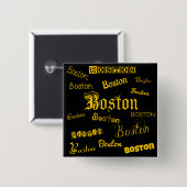 Boston Yellow Schriftartes Button (Vorne & Hinten)
