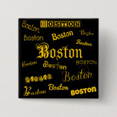 Boston Yellow Schriftartes Button (Vorderseite)