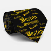 Boston Yellow Schriftartes Krawatte (Gerollt)