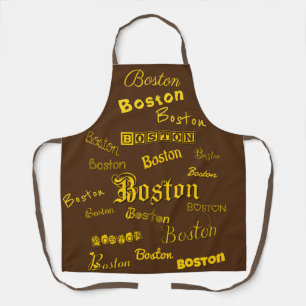 Boston Yellow Schriftartes Schürze