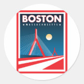 Boston Zakim Bridge Runder Aufkleber (Vorderseite)