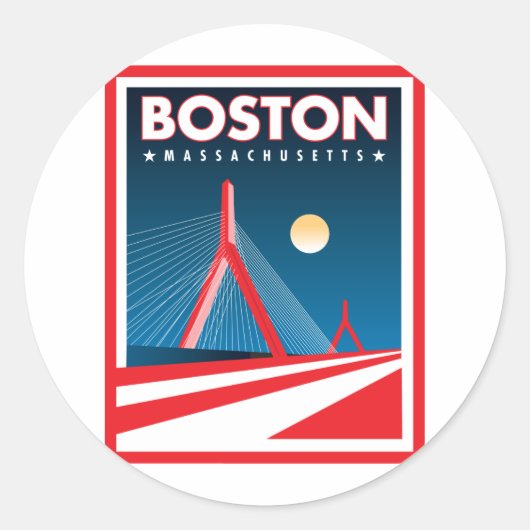 Boston Zakim Bridge Runder Aufkleber (Vorderseite)