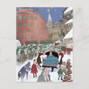 Boston zu Weihnachten Kunstkarte Postkarte