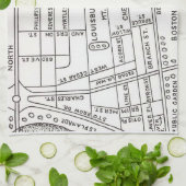 Bostoner Beacon Hill Map Geschirrtuch (Gefaltet)