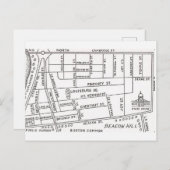 Bostoner Beacon Hill Map Postkarte (Vorne/Hinten)