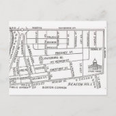Bostoner Beacon Hill Map Postkarte (Vorderseite)