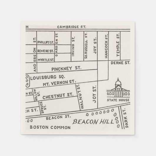 Bostoner Beacon Hill Map Serviette (Vorderseite)