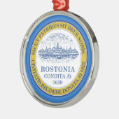Bostoner City Flag (Massachusetts) Keramik Orname Ornament Aus Metall (Links)