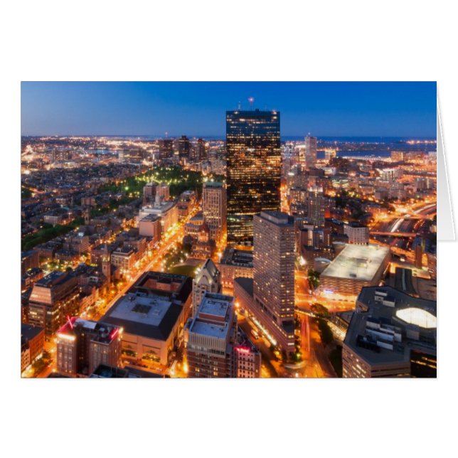 Bostoner Skyline in der Abenddämmerung (Vorderseite (Horizontal))