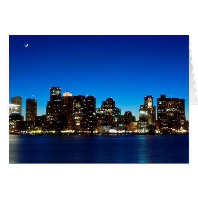 Bostoner Skyline mit dem Mond (Vorderseite (Horizontal))