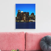 Bostoner Skyline mit dem Mond Leinwanddruck (Insitu (Wohnzimmer))