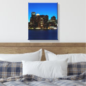 Bostoner Skyline mit dem Mond Leinwanddruck (Insitu (Schlafzimmer))