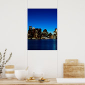 Bostoner Skyline mit dem Mond Poster (Küche)